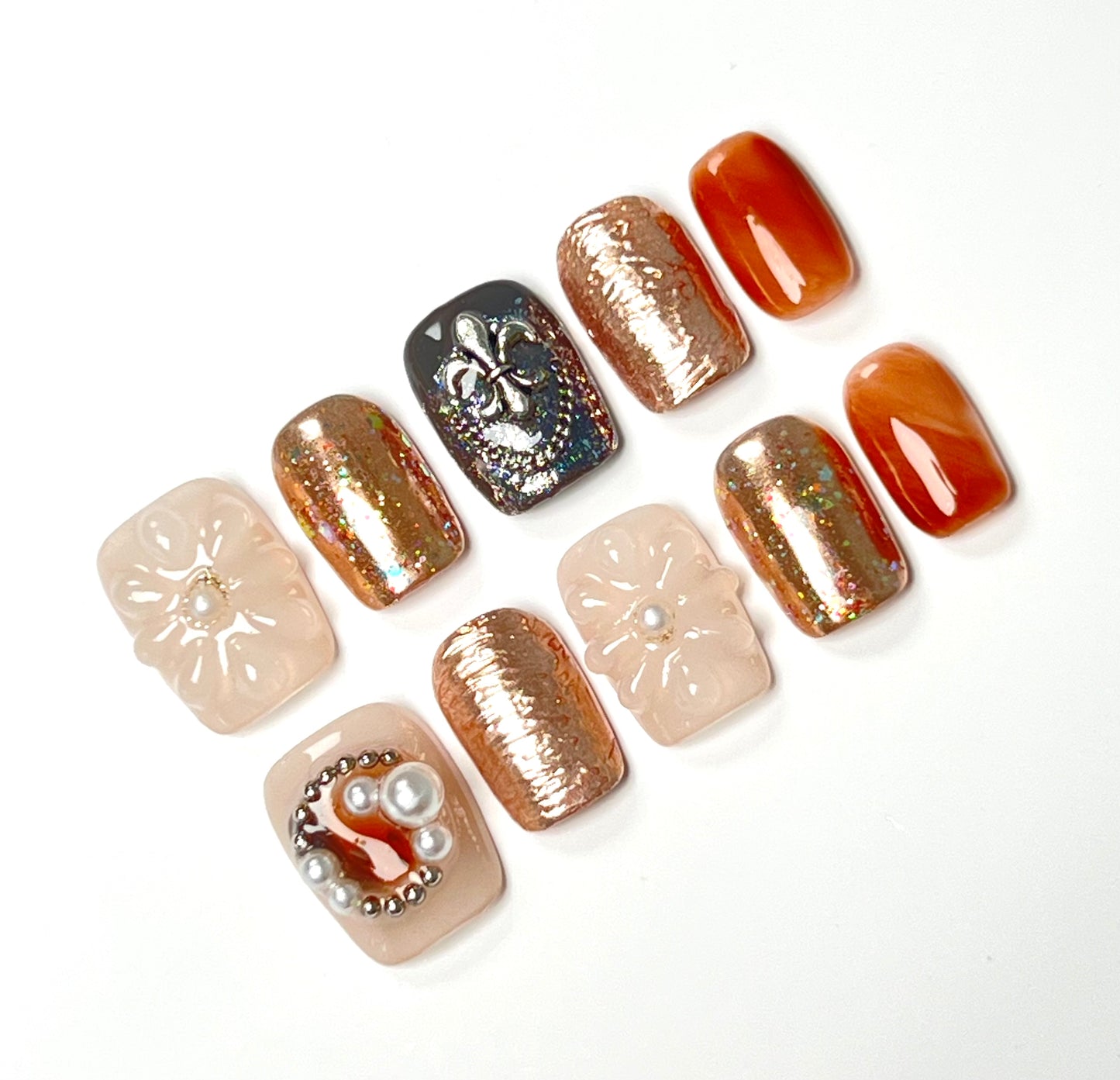 False Nails Set - Multiple Shapes (Coffin, Stiletto, Square) & Styles (Glam, Minimalist, Vintage) for Every Outfit | Reusable Press-On Nails