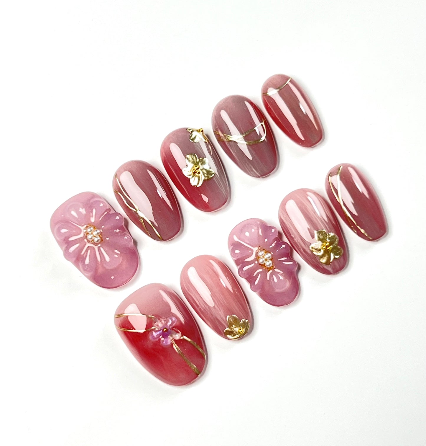 False Nails Set - Multiple Shapes (Coffin, Stiletto, Square) & Styles (Glam, Minimalist, Vintage) for Every Outfit | Reusable Press-On Nails