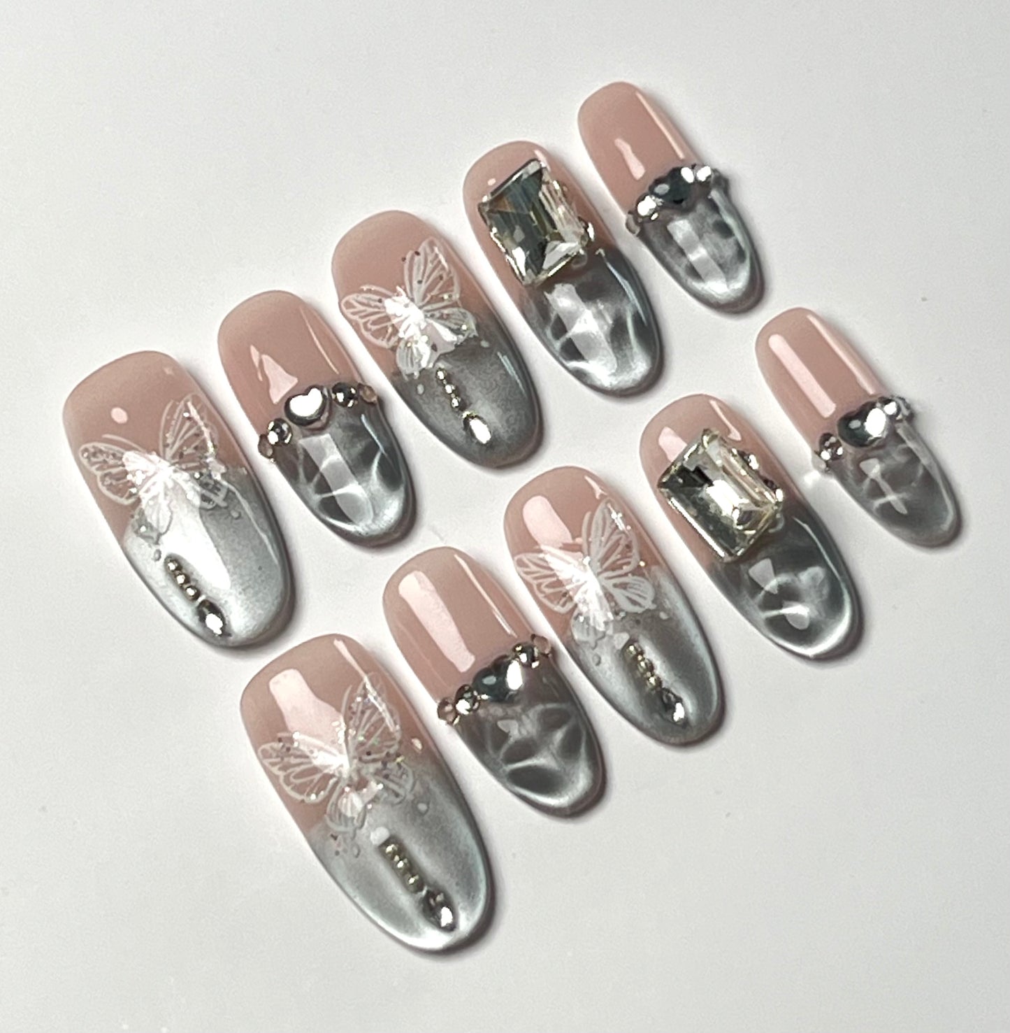 False Nails Set - Multiple Shapes (Coffin, Stiletto, Square) & Styles (Glam, Minimalist, Vintage) for Every Outfit | Reusable Press-On Nails