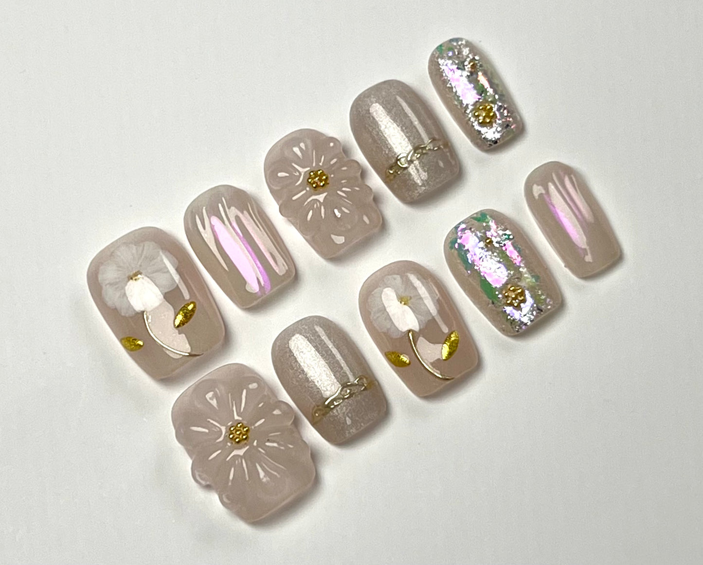 False Nails Set - Multiple Shapes (Coffin, Stiletto, Square) & Styles (Glam, Minimalist, Vintage) for Every Outfit | Reusable Press-On Nails