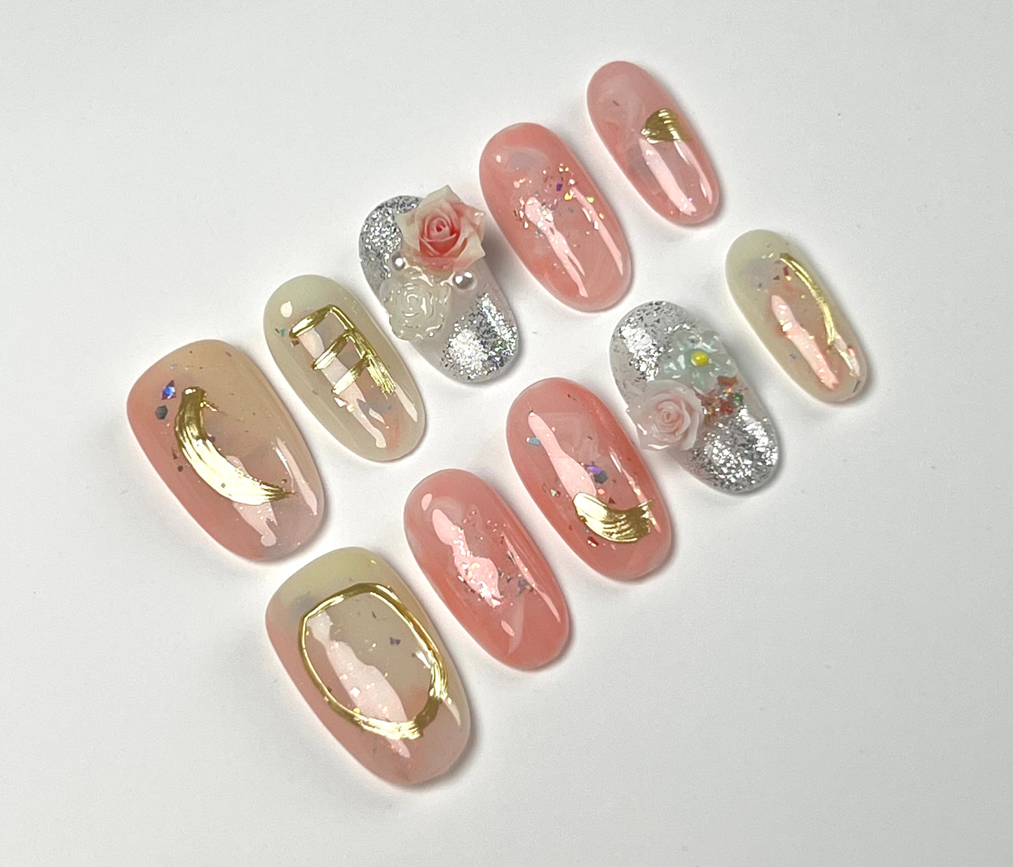 False Nails Set - Multiple Shapes (Coffin, Stiletto, Square) & Styles (Glam, Minimalist, Vintage) for Every Outfit | Reusable Press-On Nails