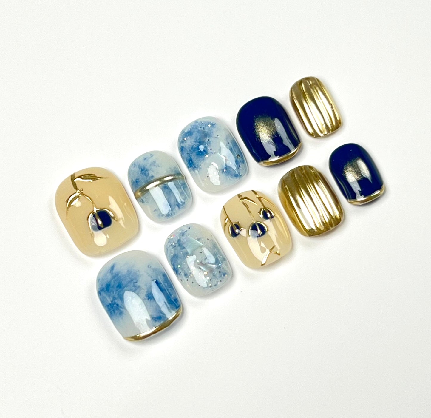 False Nails Set - Multiple Shapes (Coffin, Stiletto, Square) & Styles (Glam, Minimalist, Vintage) for Every Outfit | Reusable Press-On Nails