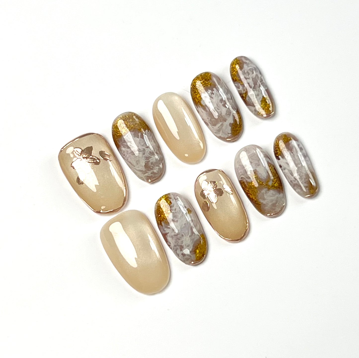 False Nails Set - Multiple Shapes (Coffin, Stiletto, Square) & Styles (Glam, Minimalist, Vintage) for Every Outfit | Reusable Press-On Nails