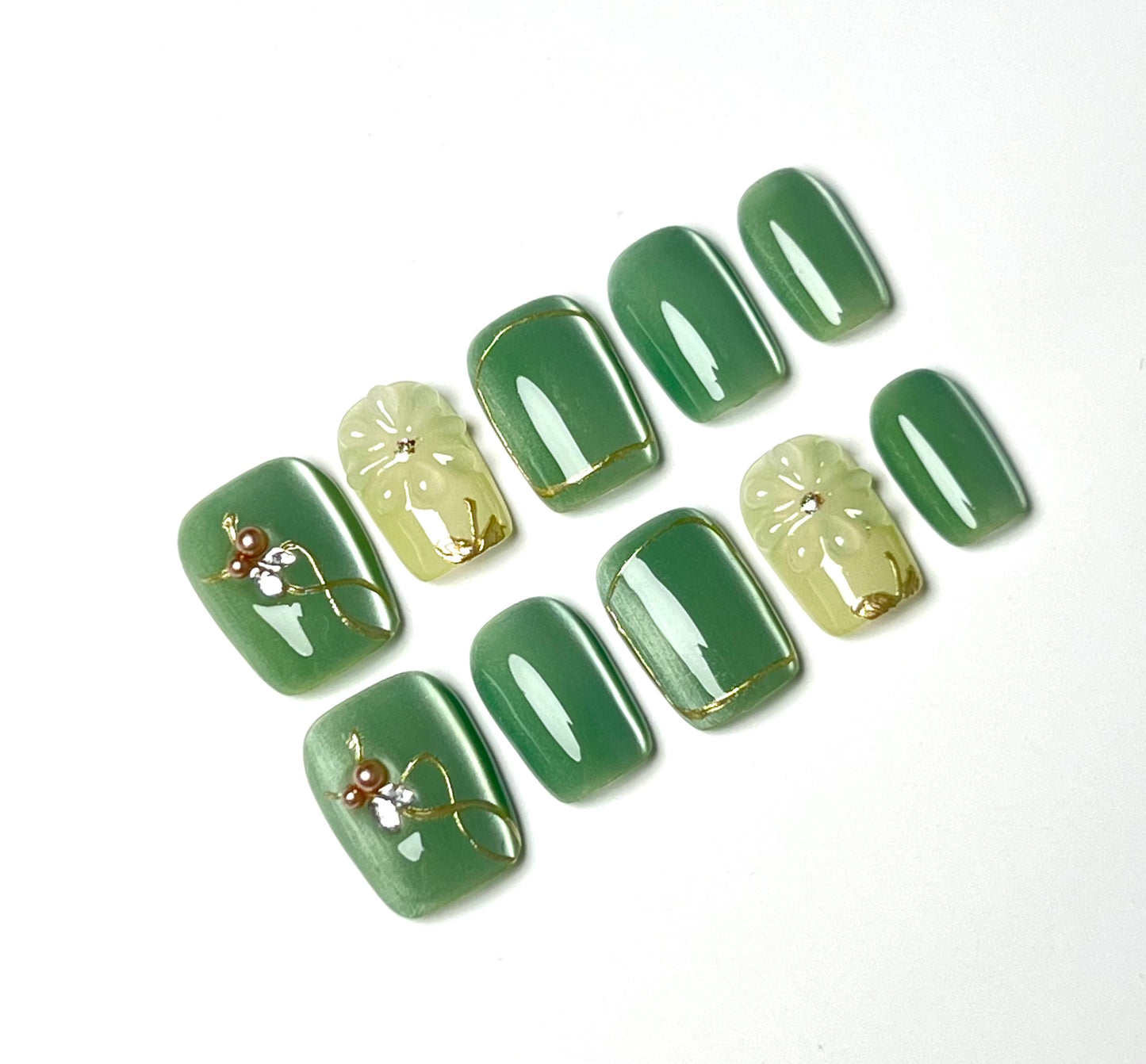 False Nails Set - Multiple Shapes (Coffin, Stiletto, Square) & Styles (Glam, Minimalist, Vintage) for Every Outfit | Reusable Press-On Nails