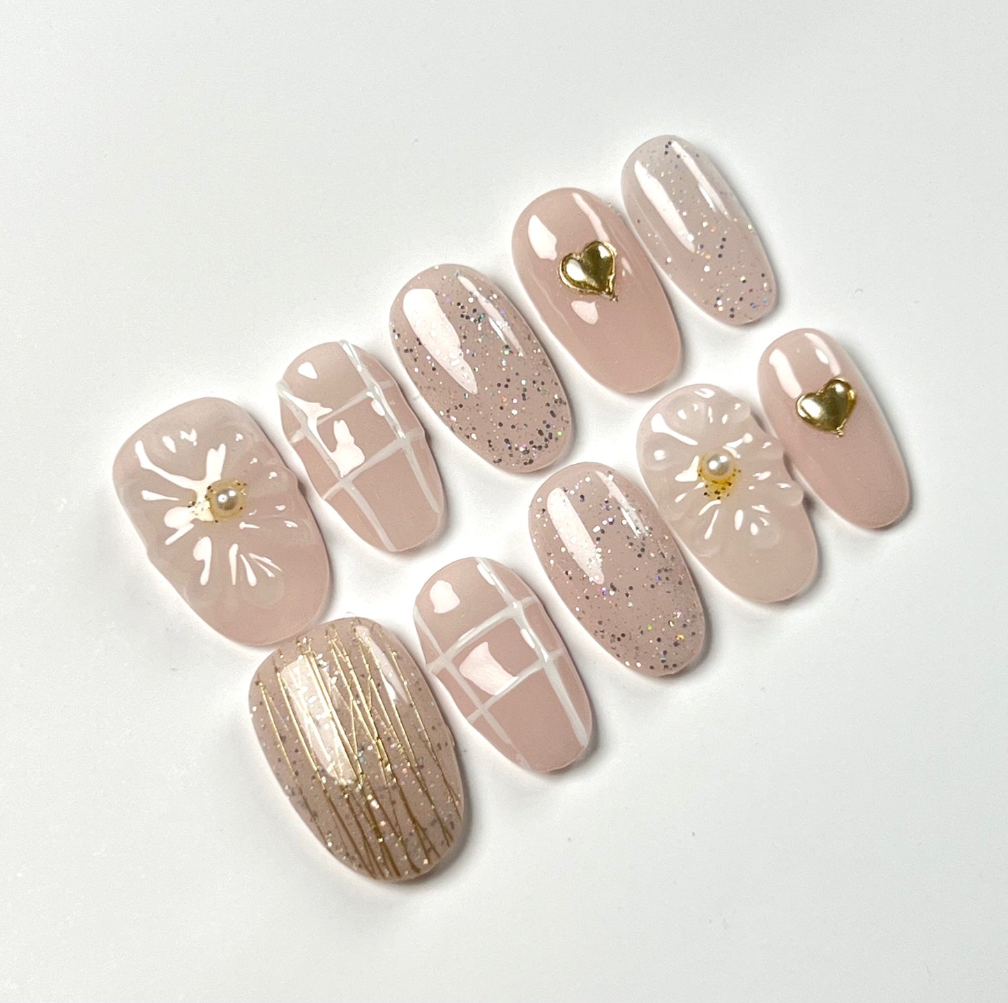 False Nails Set - Multiple Shapes (Coffin, Stiletto, Square) & Styles (Glam, Minimalist, Vintage) for Every Outfit | Reusable Press-On Nails