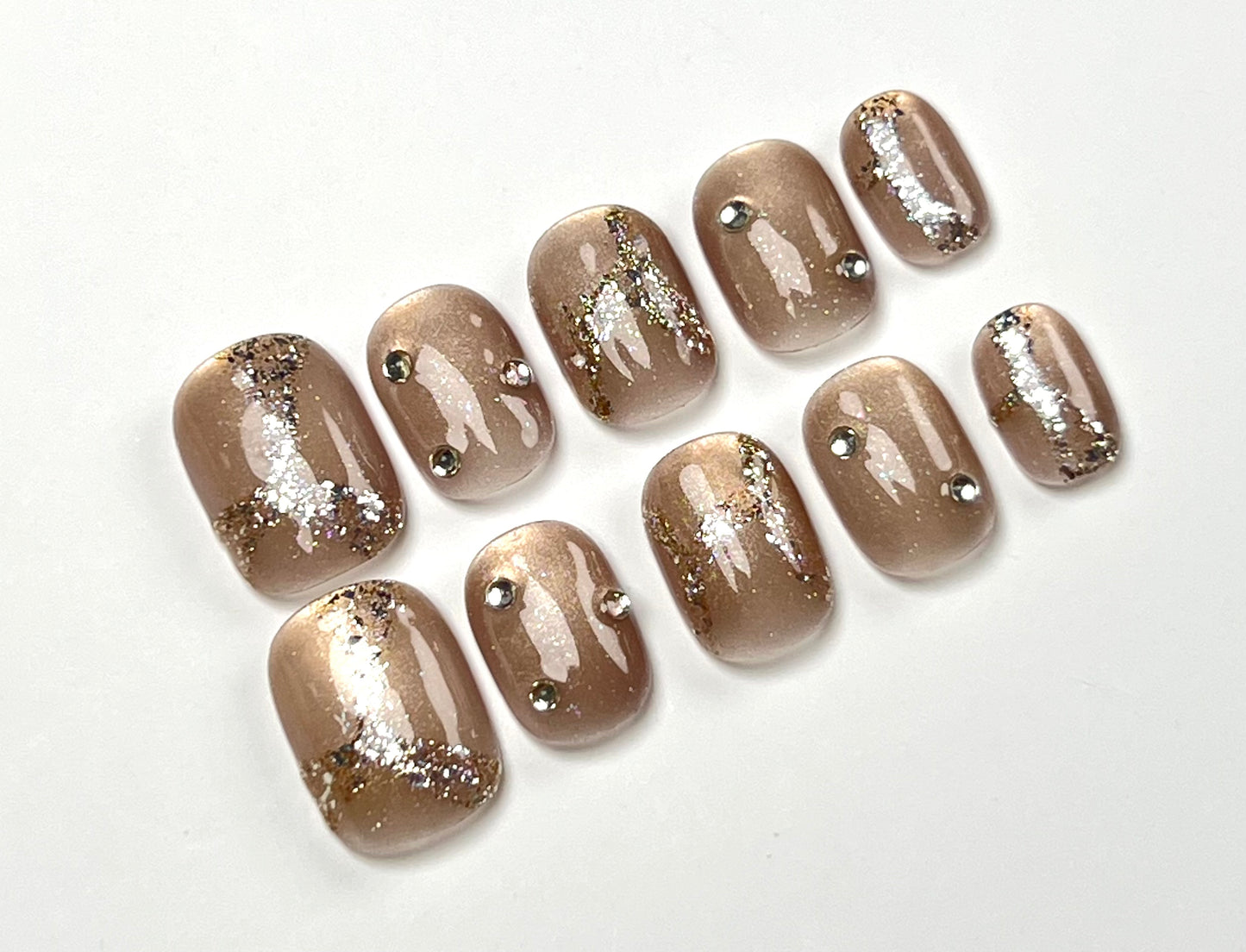 False Nails Set - Multiple Shapes (Coffin, Stiletto, Square) & Styles (Glam, Minimalist, Vintage) for Every Outfit | Reusable Press-On Nails