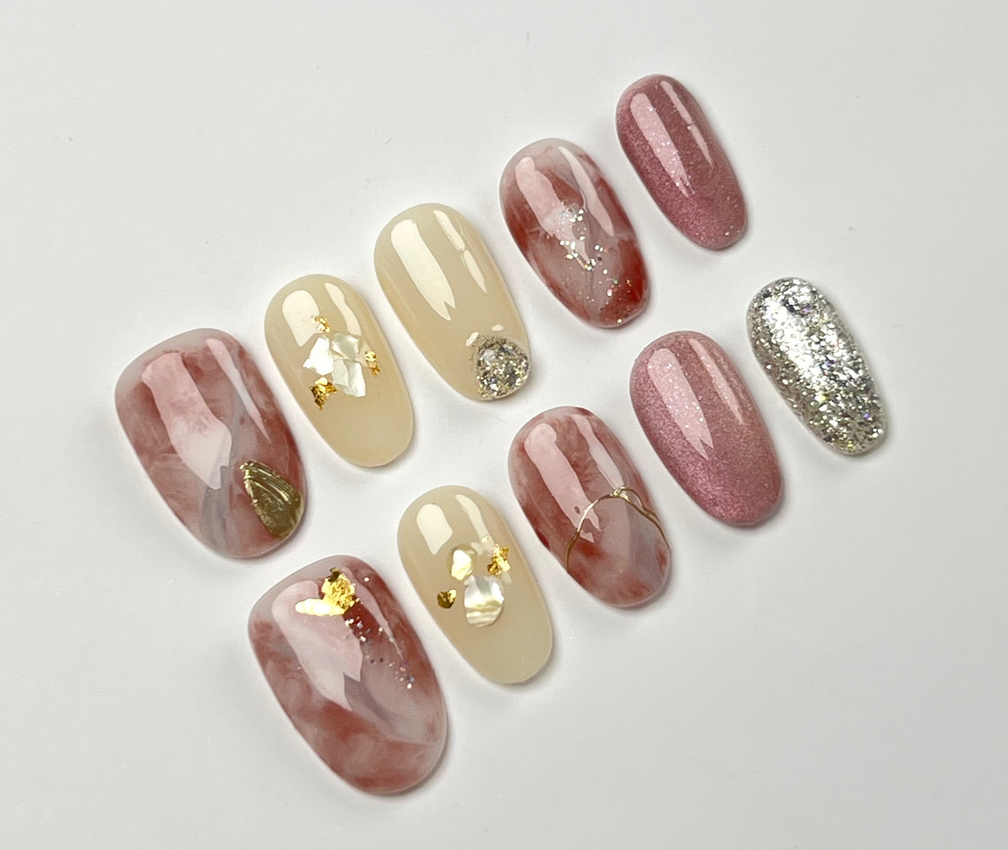 False Nails Set - Multiple Shapes (Coffin, Stiletto, Square) & Styles (Glam, Minimalist, Vintage) for Every Outfit | Reusable Press-On Nails