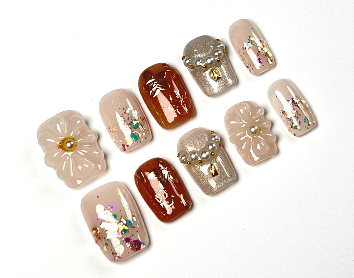 False Nails Set - Multiple Shapes (Coffin, Stiletto, Square) & Styles (Glam, Minimalist, Vintage) for Every Outfit | Reusable Press-On Nails