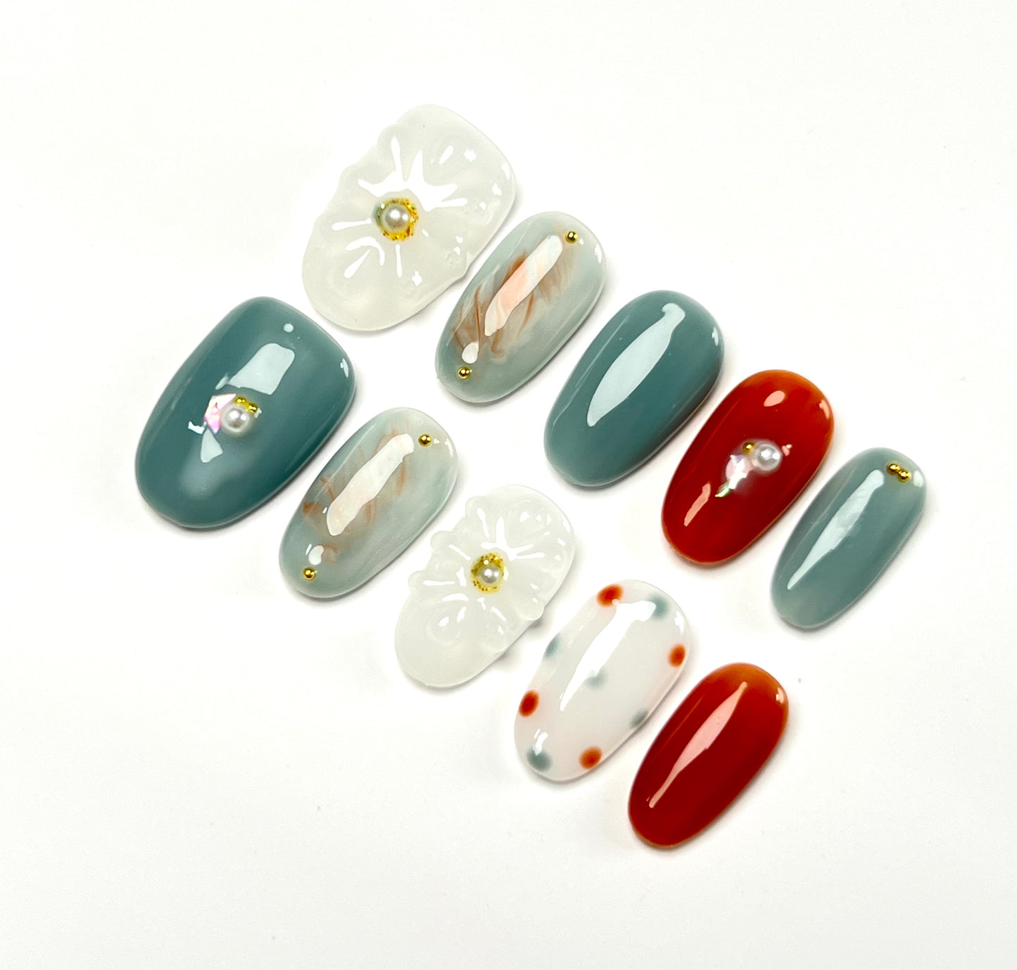 False Nails Set - Multiple Shapes (Coffin, Stiletto, Square) & Styles (Glam, Minimalist, Vintage) for Every Outfit | Reusable Press-On Nails