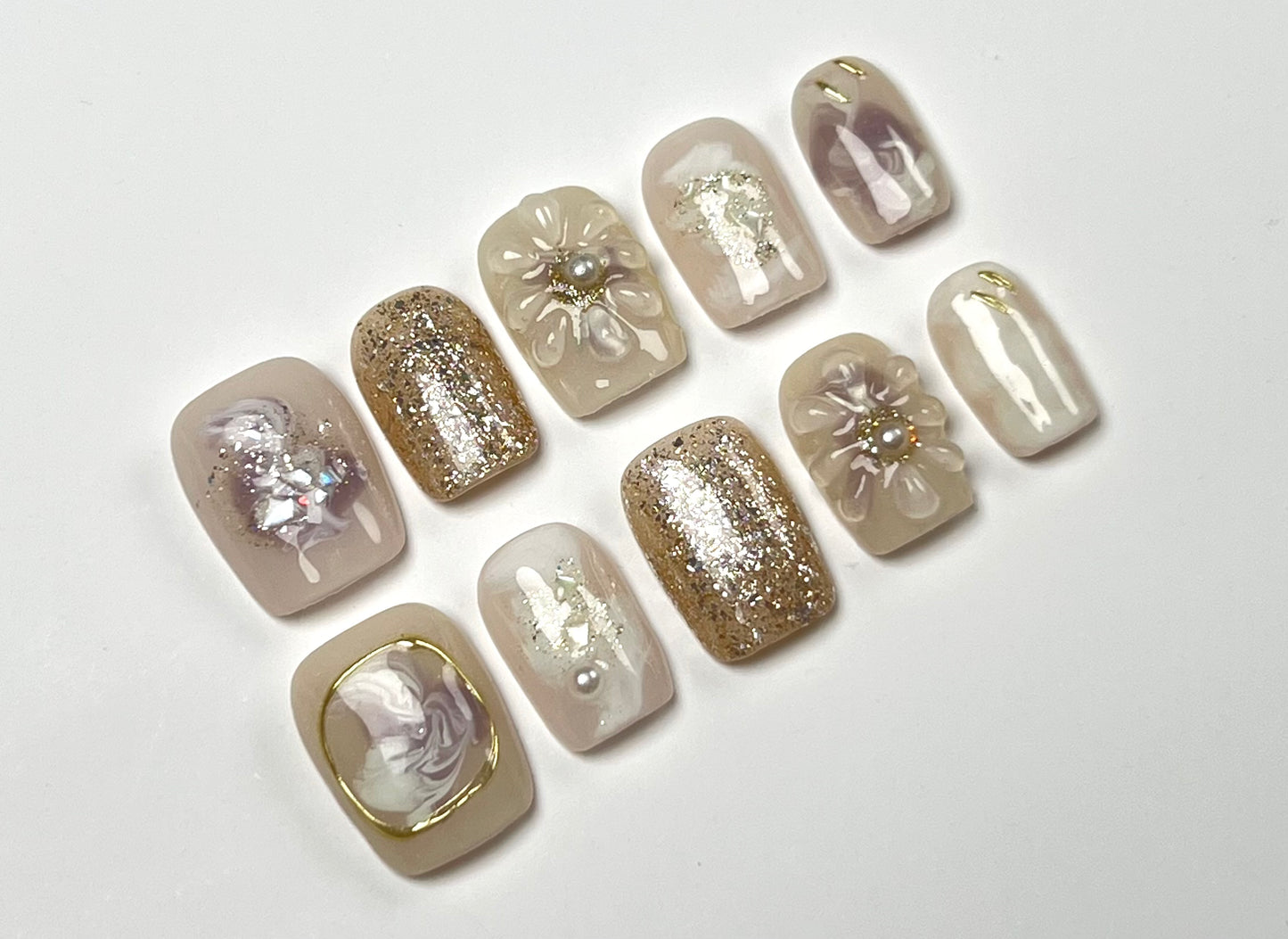 False Nails Set - Multiple Shapes (Coffin, Stiletto, Square) & Styles (Glam, Minimalist, Vintage) for Every Outfit | Reusable Press-On Nails