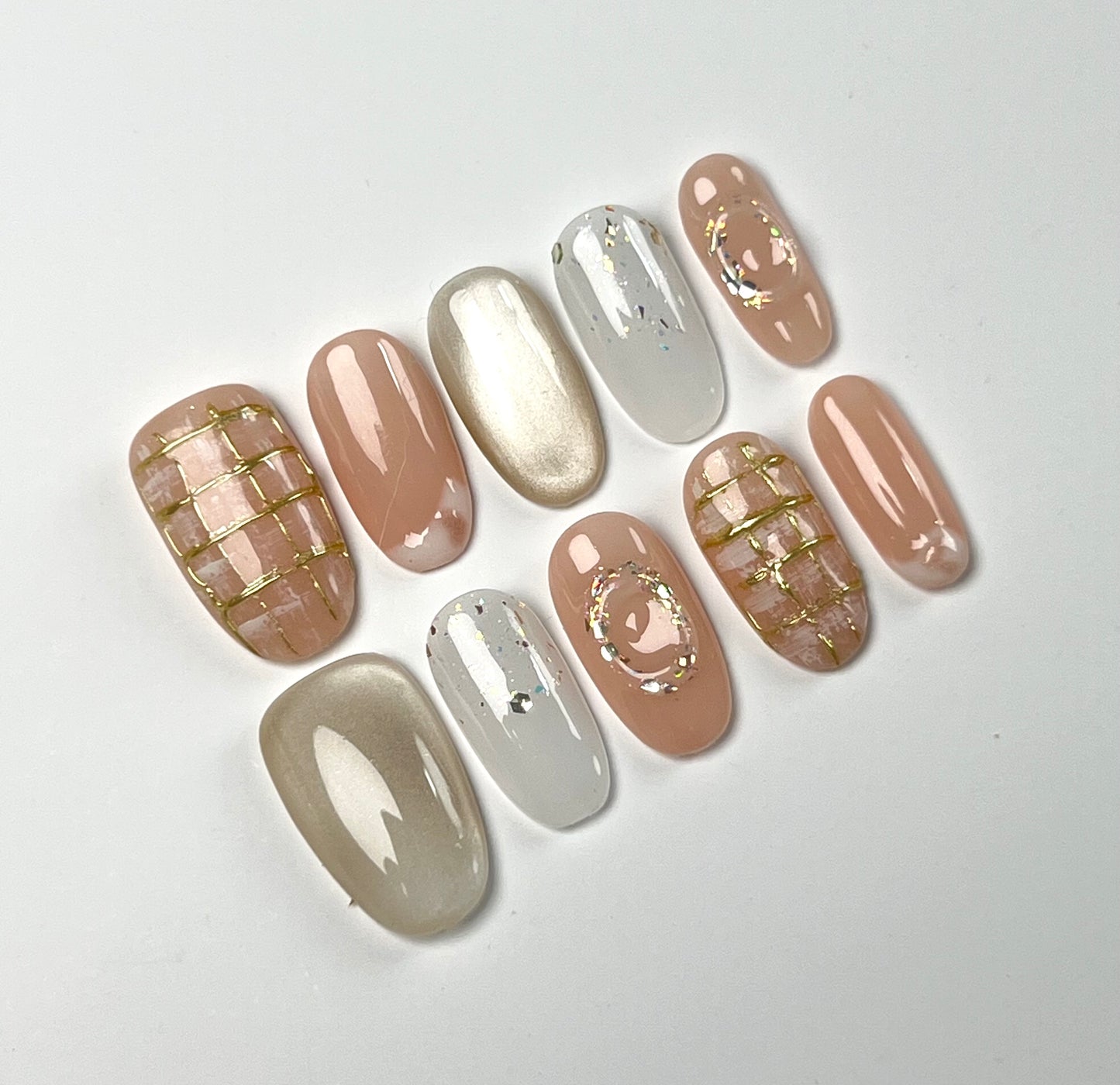 False Nails Set - Multiple Shapes (Coffin, Stiletto, Square) & Styles (Glam, Minimalist, Vintage) for Every Outfit | Reusable Press-On Nails