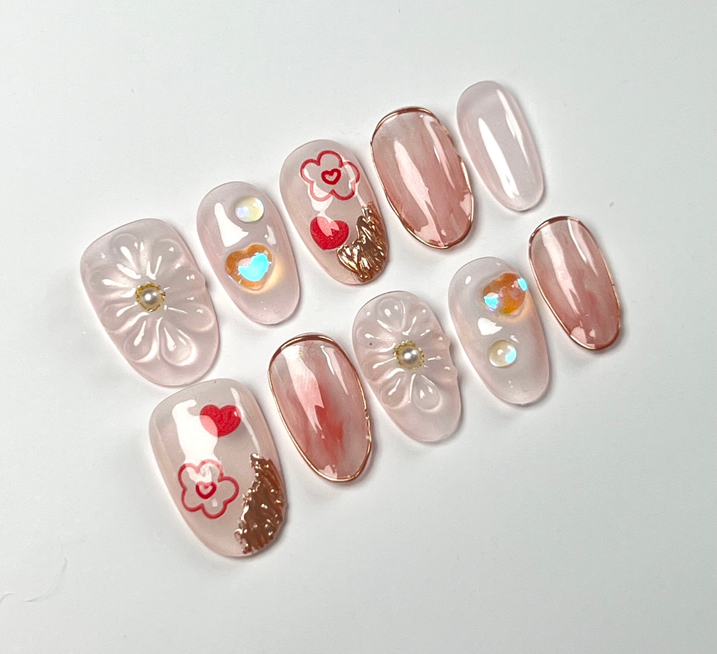 False Nails Set - Multiple Shapes (Coffin, Stiletto, Square) & Styles (Glam, Minimalist, Vintage) for Every Outfit | Reusable Press-On Nails