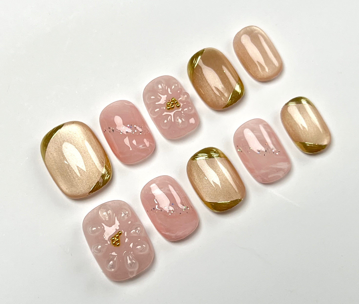 False Nails Set - Multiple Shapes (Coffin, Stiletto, Square) & Styles (Glam, Minimalist, Vintage) for Every Outfit | Reusable Press-On Nails