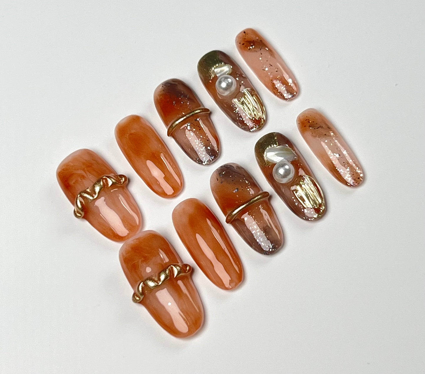 False Nails Set - Multiple Shapes (Coffin, Stiletto, Square) & Styles (Glam, Minimalist, Vintage) for Every Outfit | Reusable Press-On Nails
