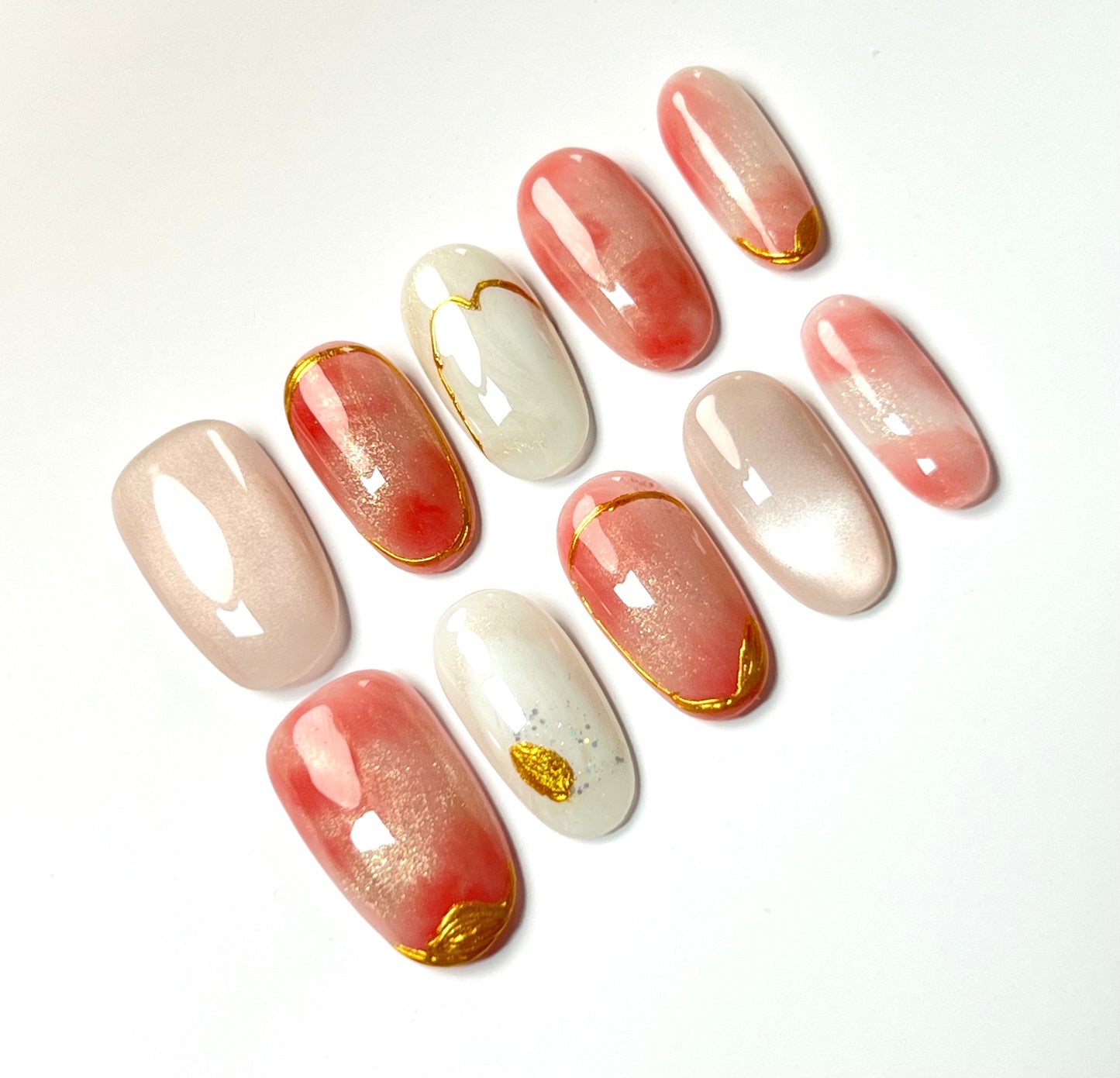 False Nails Set - Multiple Shapes (Coffin, Stiletto, Square) & Styles (Glam, Minimalist, Vintage) for Every Outfit | Reusable Press-On Nails