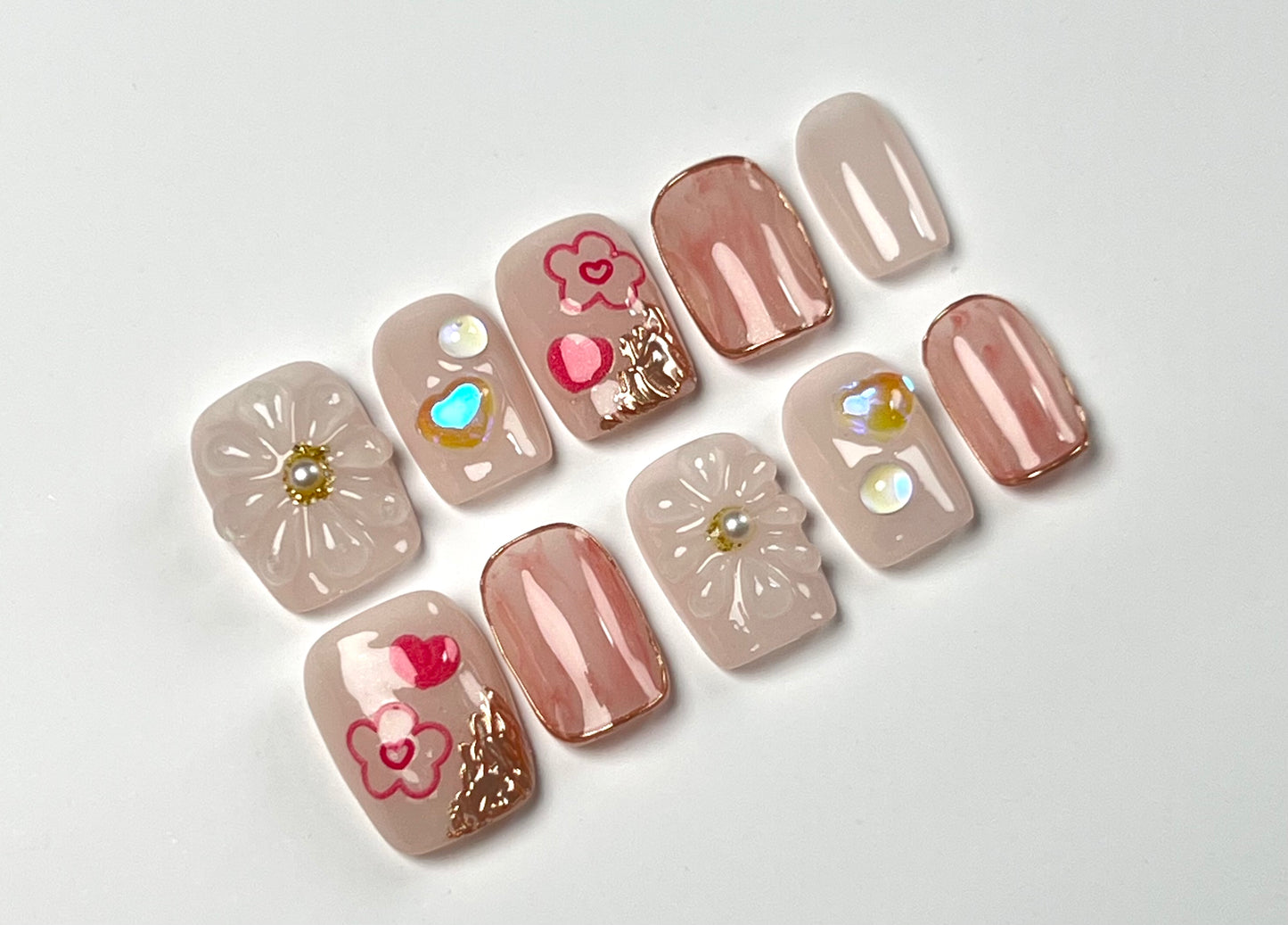 False Nails Set - Multiple Shapes (Coffin, Stiletto, Square) & Styles (Glam, Minimalist, Vintage) for Every Outfit | Reusable Press-On Nails