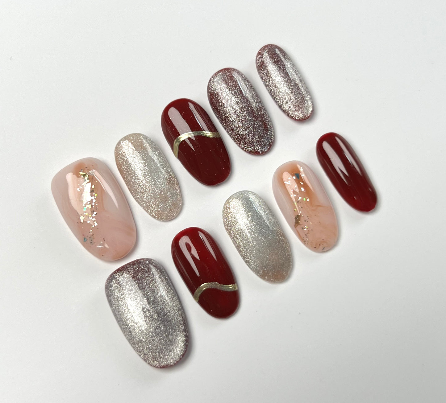 False Nails Set - Multiple Shapes (Coffin, Stiletto, Square) & Styles (Glam, Minimalist, Vintage) for Every Outfit | Reusable Press-On Nails