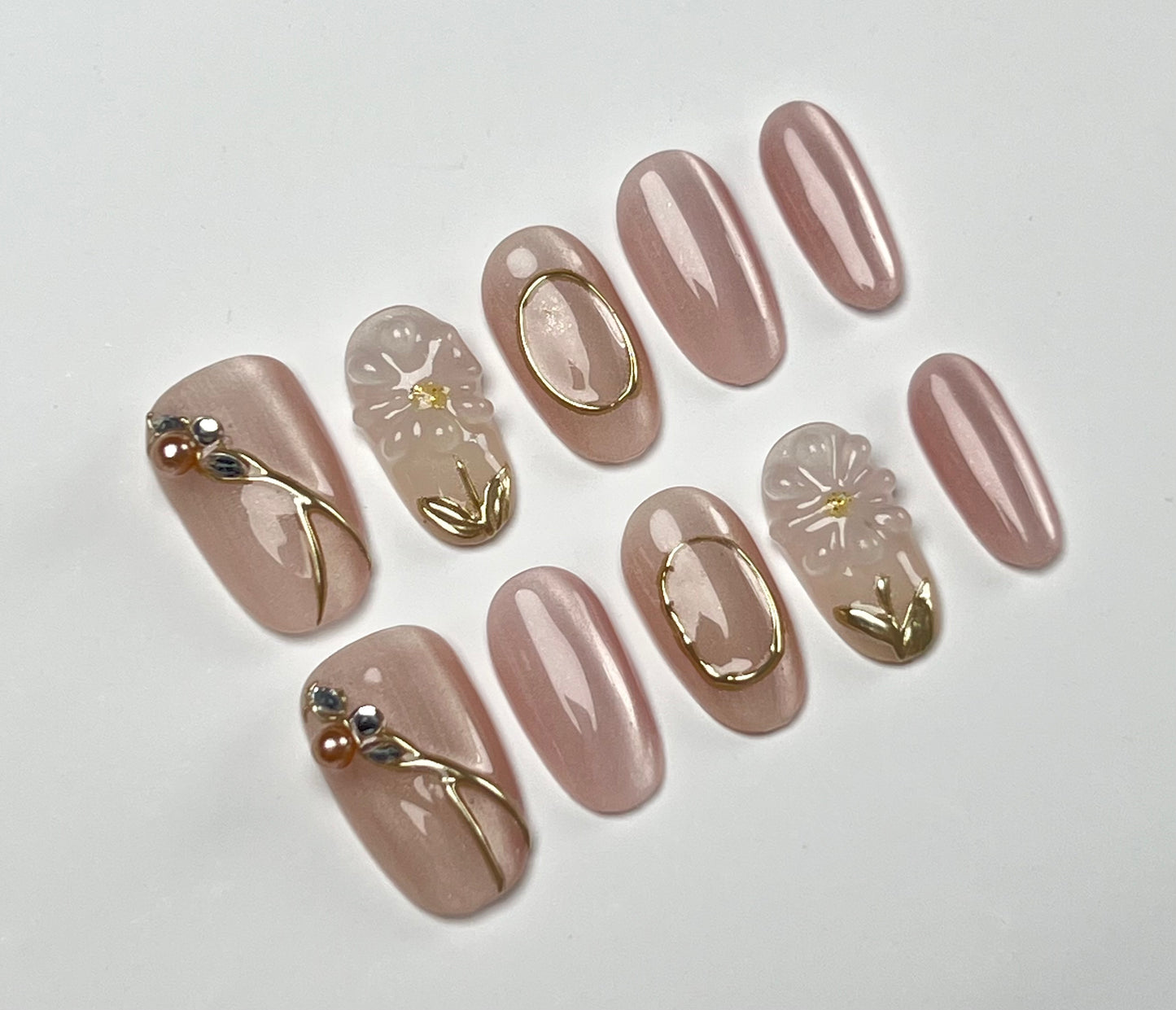 False Nails Set - Multiple Shapes (Coffin, Stiletto, Square) & Styles (Glam, Minimalist, Vintage) for Every Outfit | Reusable Press-On Nails