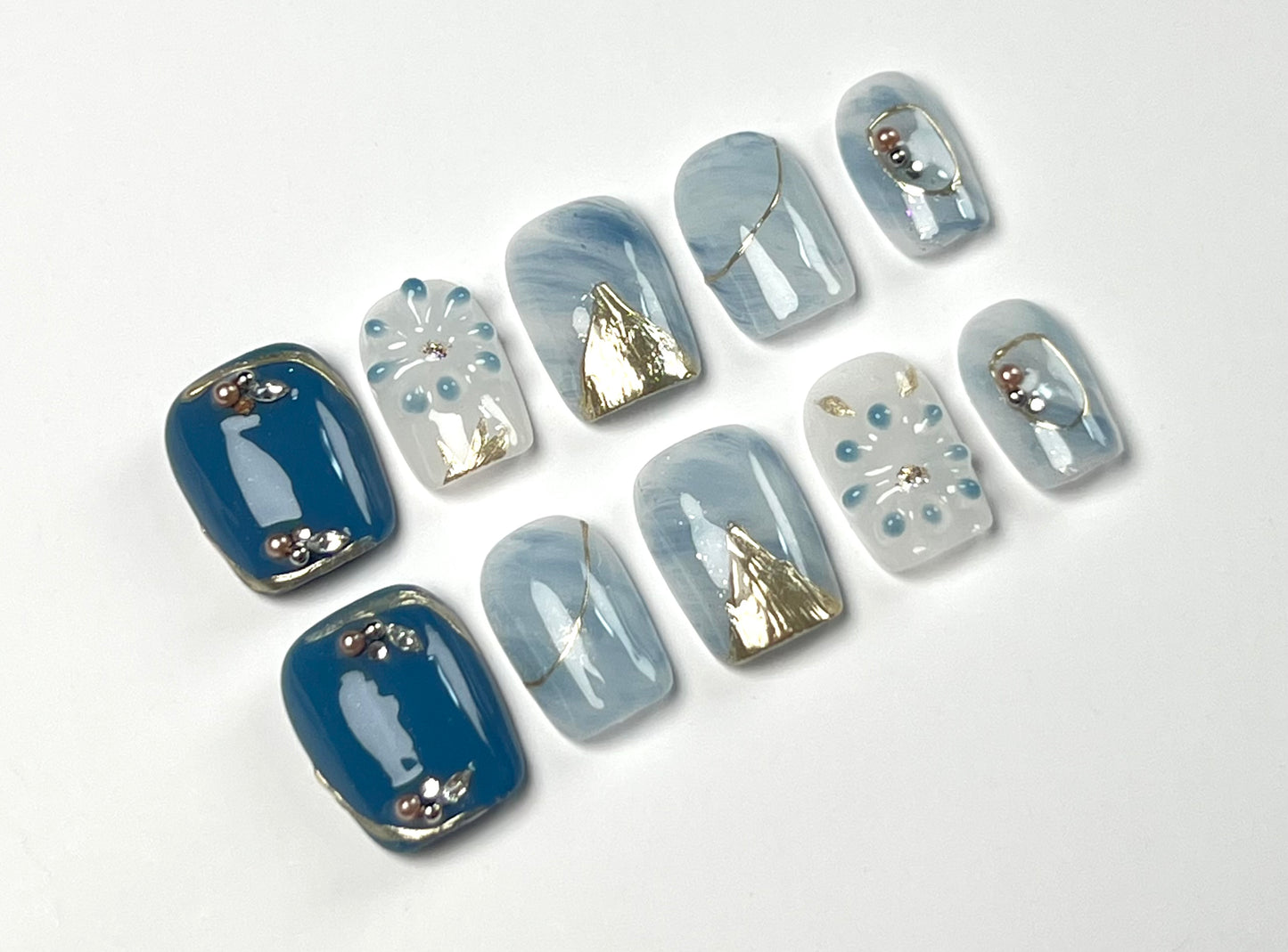 False Nails Set - Multiple Shapes (Coffin, Stiletto, Square) & Styles (Glam, Minimalist, Vintage) for Every Outfit | Reusable Press-On Nails