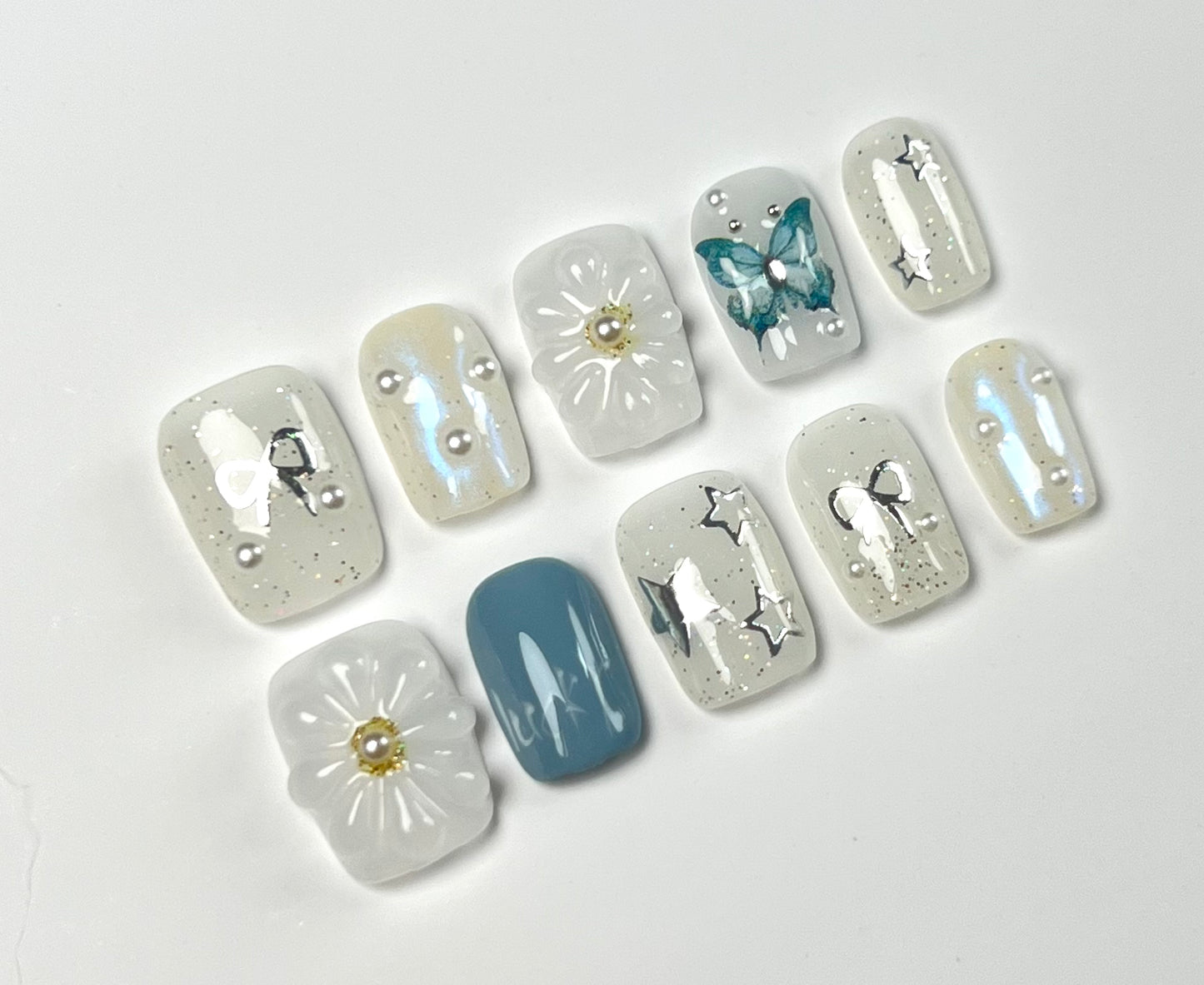 False Nails Set - Multiple Shapes (Coffin, Stiletto, Square) & Styles (Glam, Minimalist, Vintage) for Every Outfit | Reusable Press-On Nails