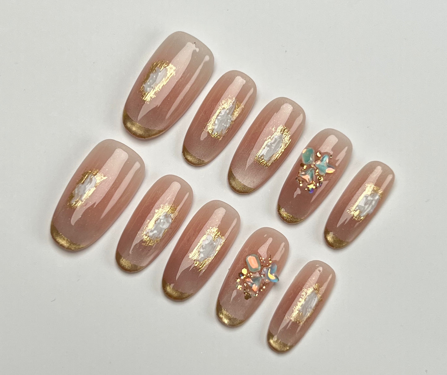 False Nails Set - Multiple Shapes (Coffin, Stiletto, Square) & Styles (Glam, Minimalist, Vintage) for Every Outfit | Reusable Press-On Nails
