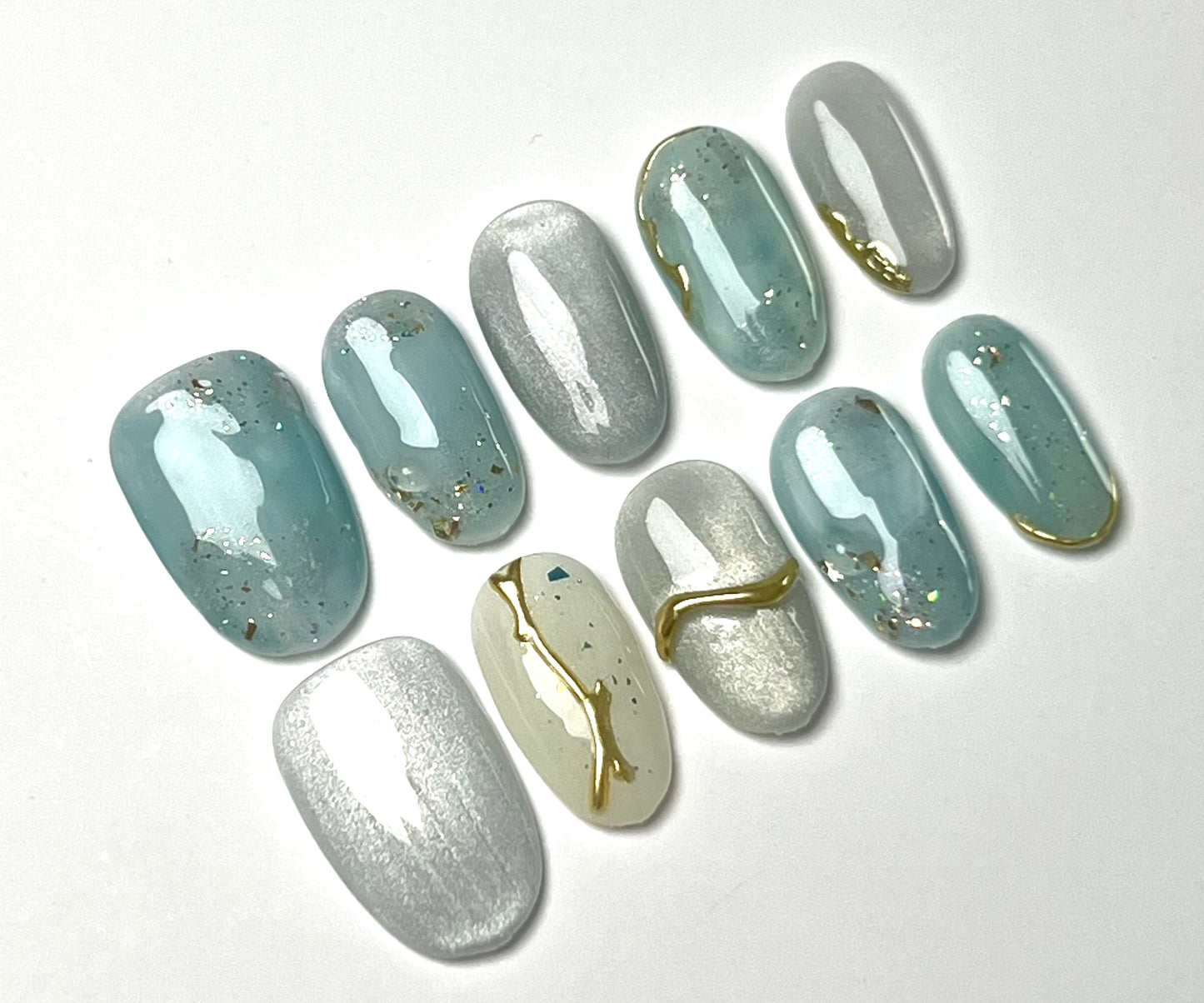 False Nails Set - Multiple Shapes (Coffin, Stiletto, Square) & Styles (Glam, Minimalist, Vintage) for Every Outfit | Reusable Press-On Nails
