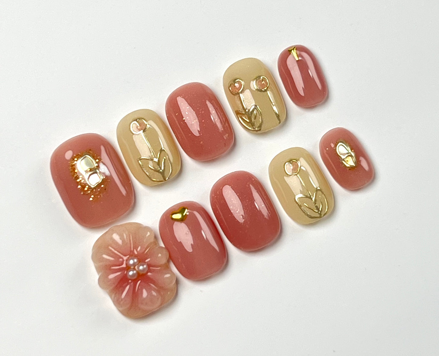 False Nails Set - Multiple Shapes (Coffin, Stiletto, Square) & Styles (Glam, Minimalist, Vintage) for Every Outfit | Reusable Press-On Nails