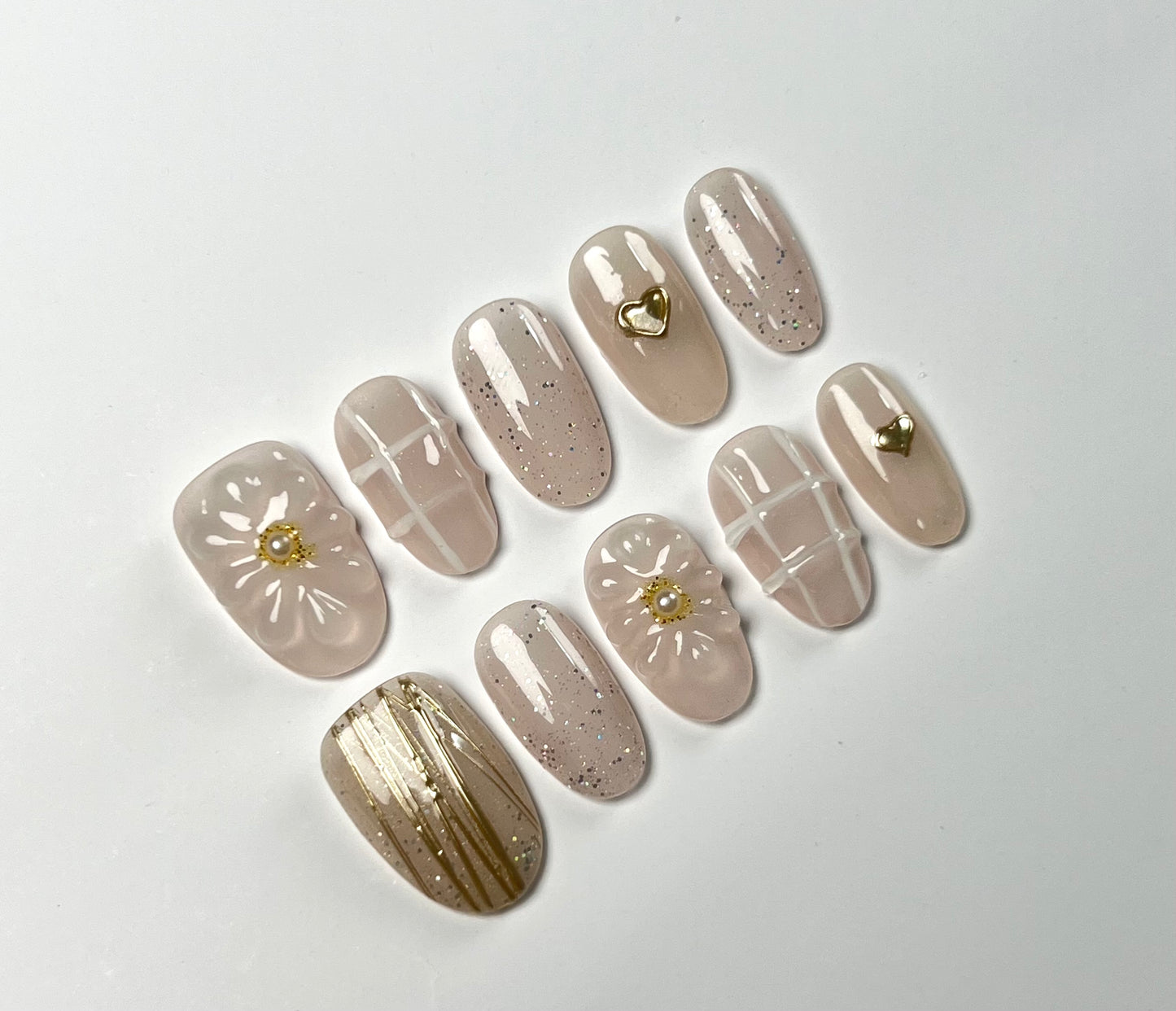 False Nails Set - Multiple Shapes (Coffin, Stiletto, Square) & Styles (Glam, Minimalist, Vintage) for Every Outfit | Reusable Press-On Nails
