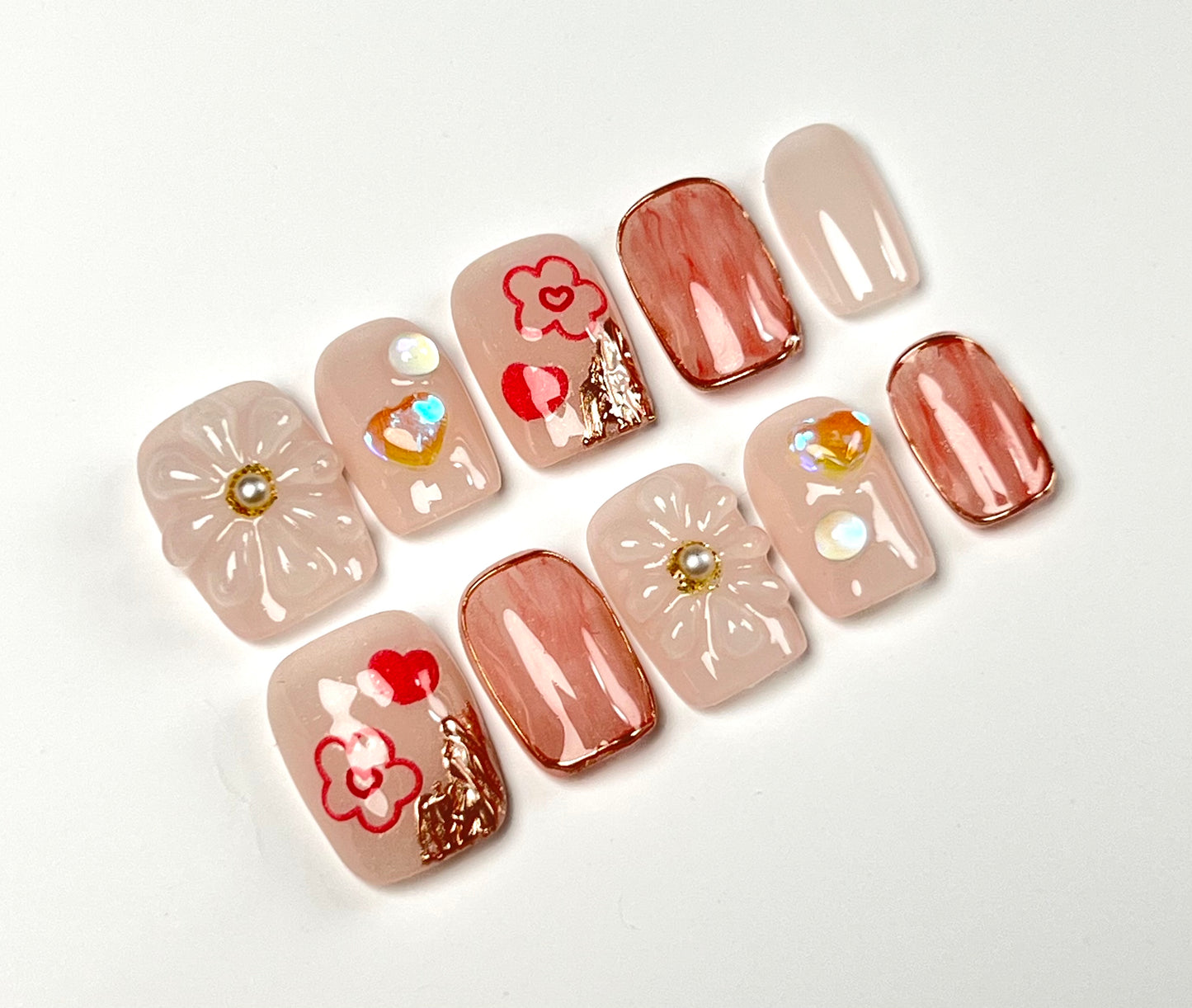 False Nails Set - Multiple Shapes (Coffin, Stiletto, Square) & Styles (Glam, Minimalist, Vintage) for Every Outfit | Reusable Press-On Nails