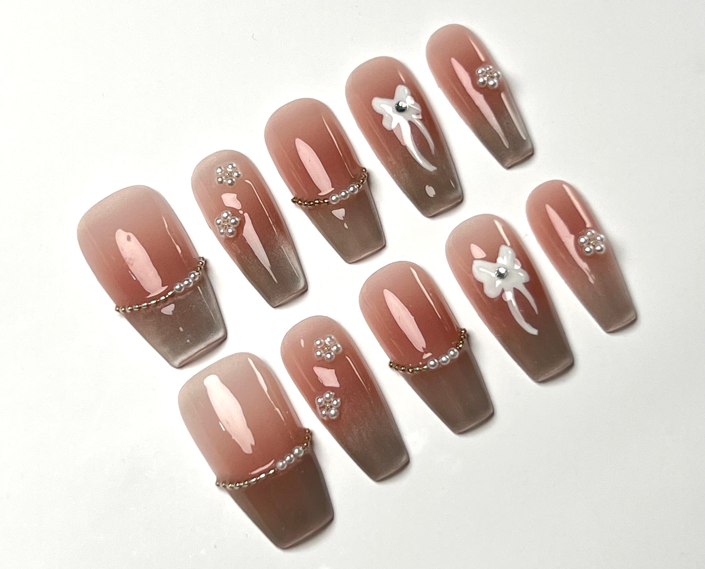 False Nails Set - Multiple Shapes (Coffin, Stiletto, Square) & Styles (Glam, Minimalist, Vintage) for Every Outfit | Reusable Press-On Nails