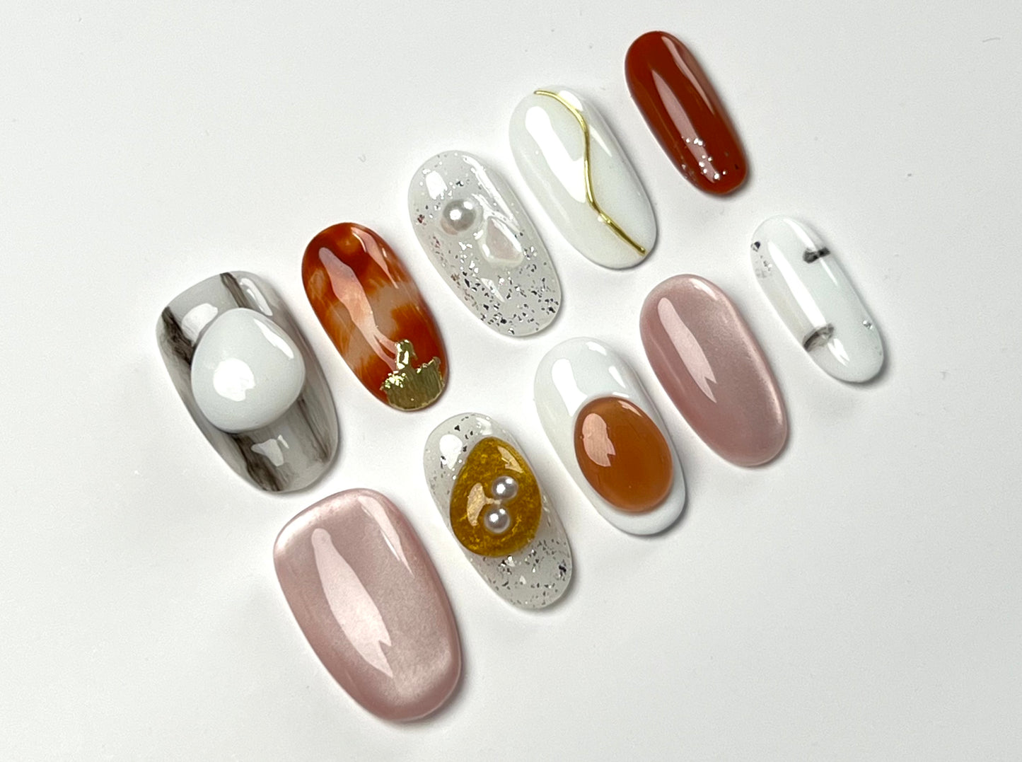 False Nails Set - Multiple Shapes (Coffin, Stiletto, Square) & Styles (Glam, Minimalist, Vintage) for Every Outfit | Reusable Press-On Nails