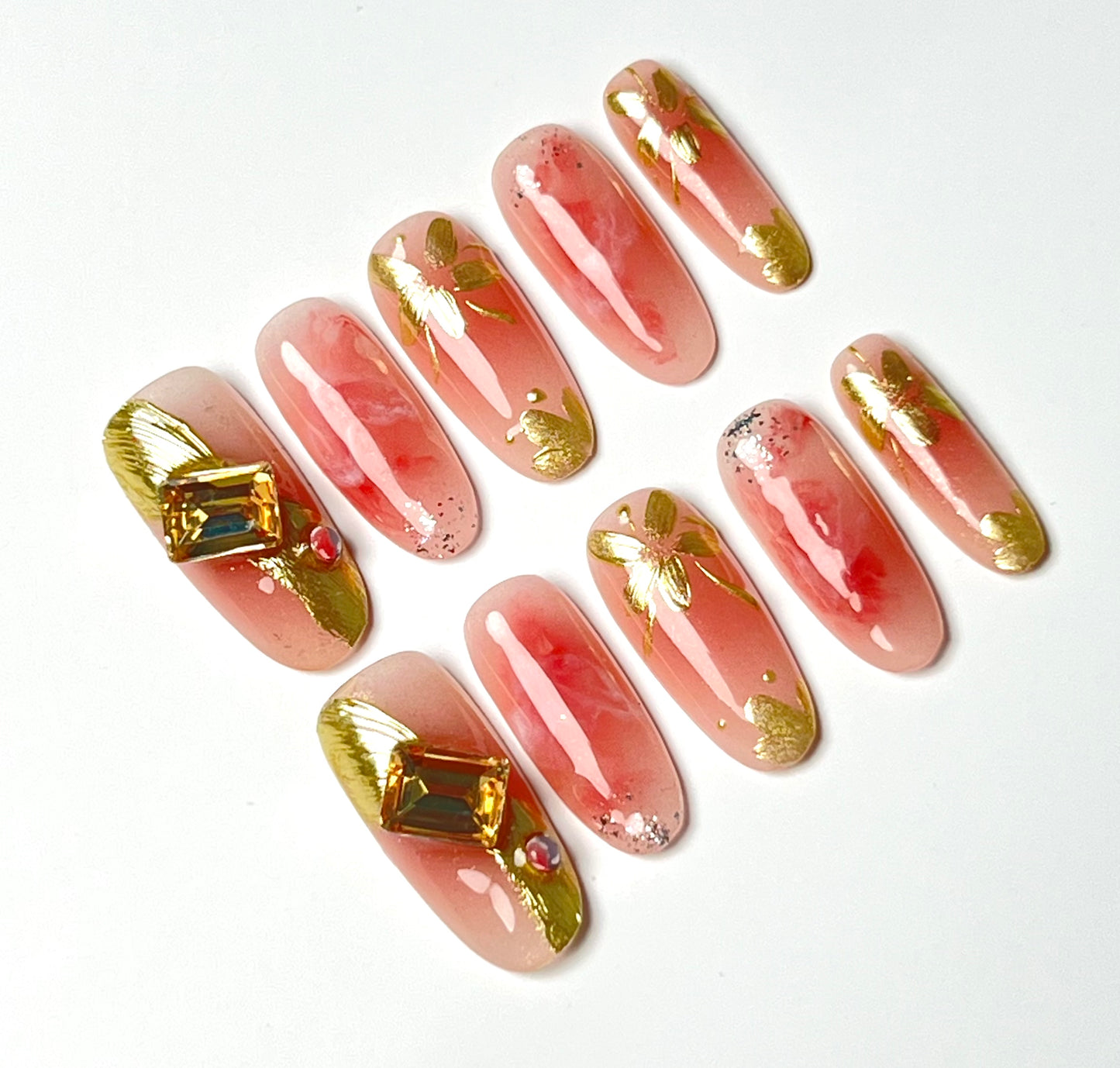 False Nails Set - Multiple Shapes (Coffin, Stiletto, Square) & Styles (Glam, Minimalist, Vintage) for Every Outfit | Reusable Press-On Nails