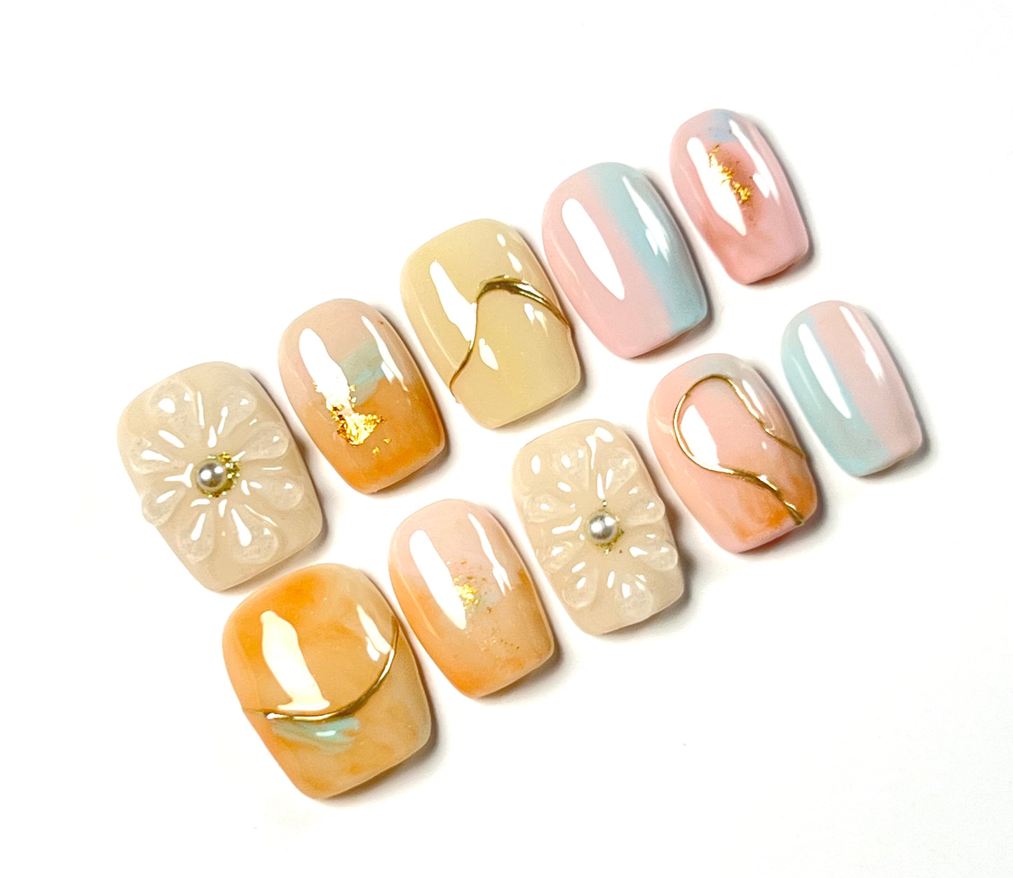 False Nails Set - Multiple Shapes (Coffin, Stiletto, Square) & Styles (Glam, Minimalist, Vintage) for Every Outfit | Reusable Press-On Nails