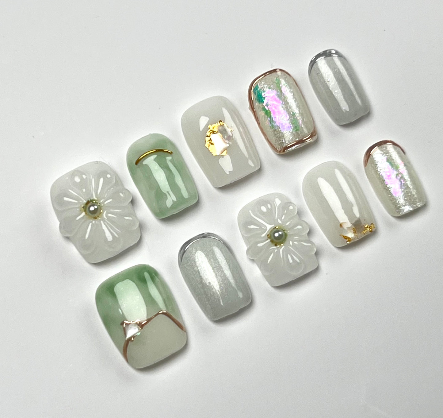 False Nails Set - Multiple Shapes (Coffin, Stiletto, Square) & Styles (Glam, Minimalist, Vintage) for Every Outfit | Reusable Press-On Nails