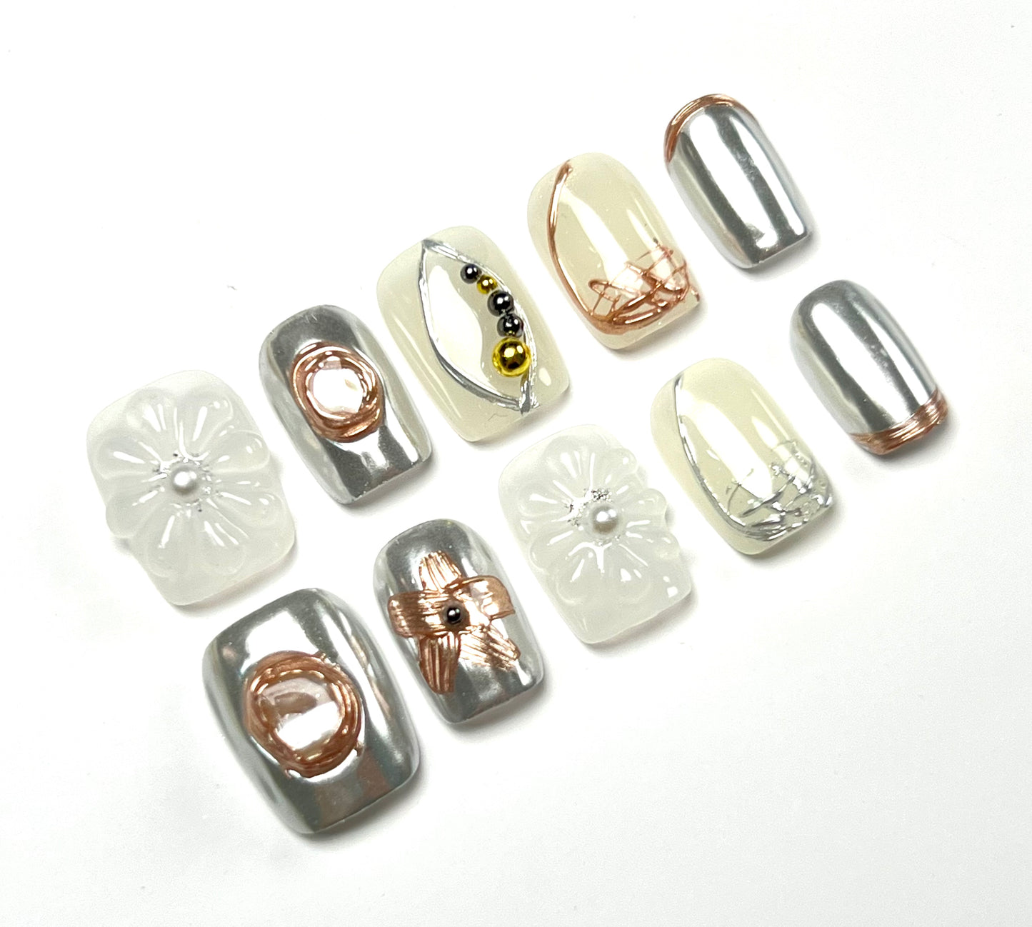 False Nails Set - Multiple Shapes (Coffin, Stiletto, Square) & Styles (Glam, Minimalist, Vintage) for Every Outfit | Reusable Press-On Nails