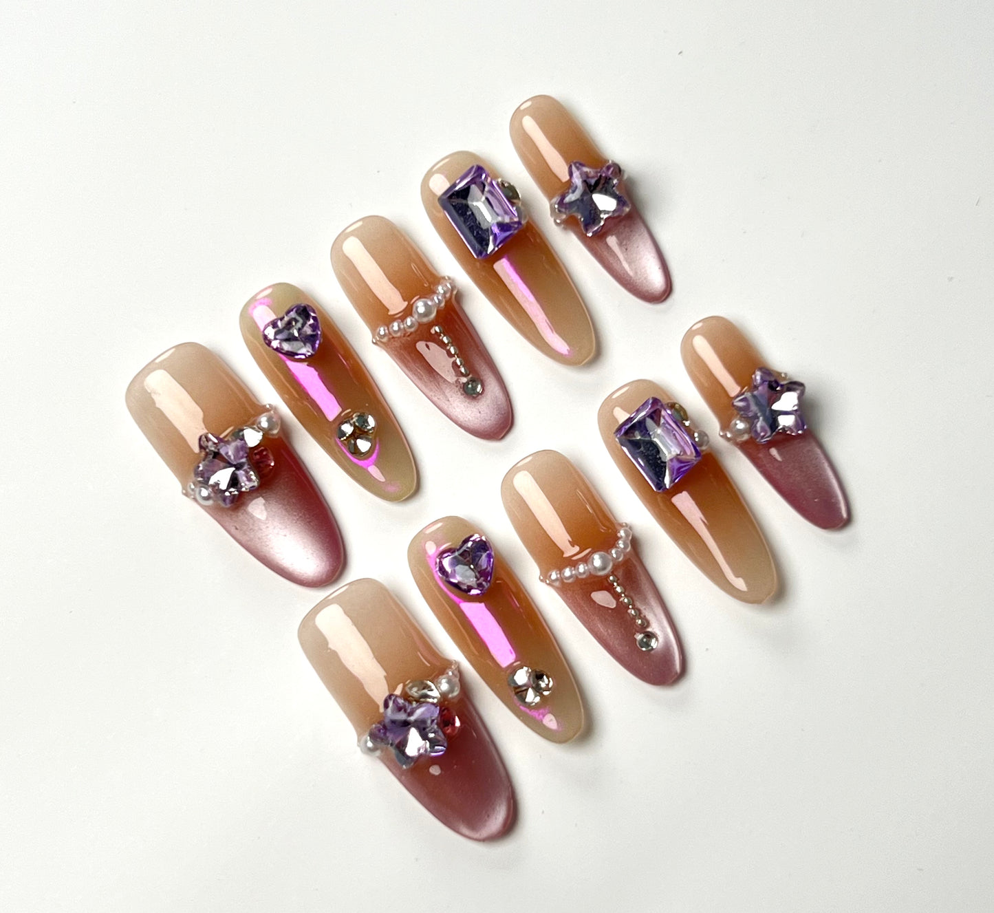 False Nails Set - Multiple Shapes (Coffin, Stiletto, Square) & Styles (Glam, Minimalist, Vintage) for Every Outfit | Reusable Press-On Nails