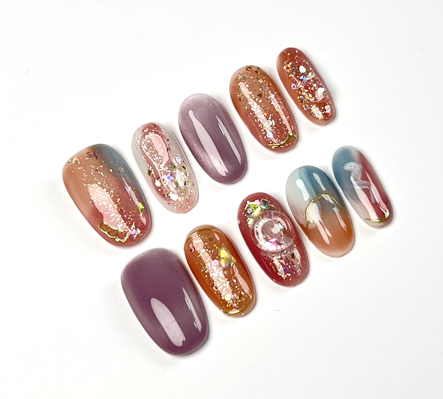 False Nails Set - Multiple Shapes (Coffin, Stiletto, Square) & Styles (Glam, Minimalist, Vintage) for Every Outfit | Reusable Press-On Nails