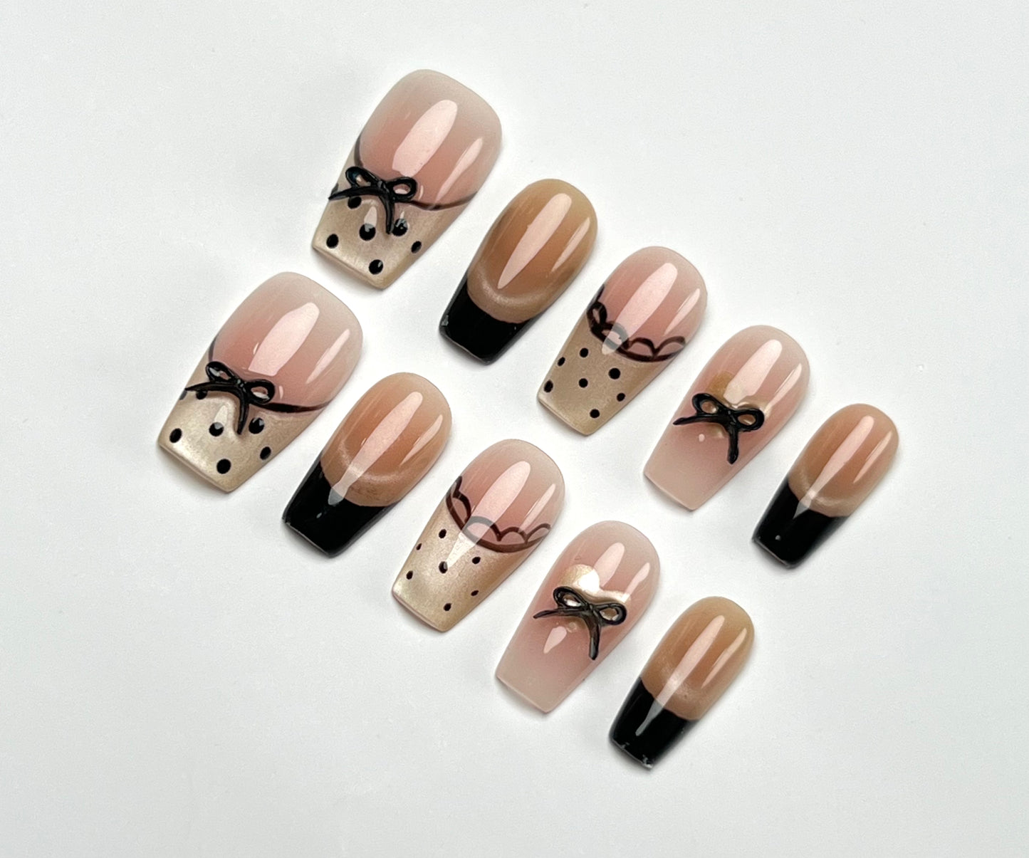 False Nails Set - Multiple Shapes (Coffin, Stiletto, Square) & Styles (Glam, Minimalist, Vintage) for Every Outfit | Reusable Press-On Nails